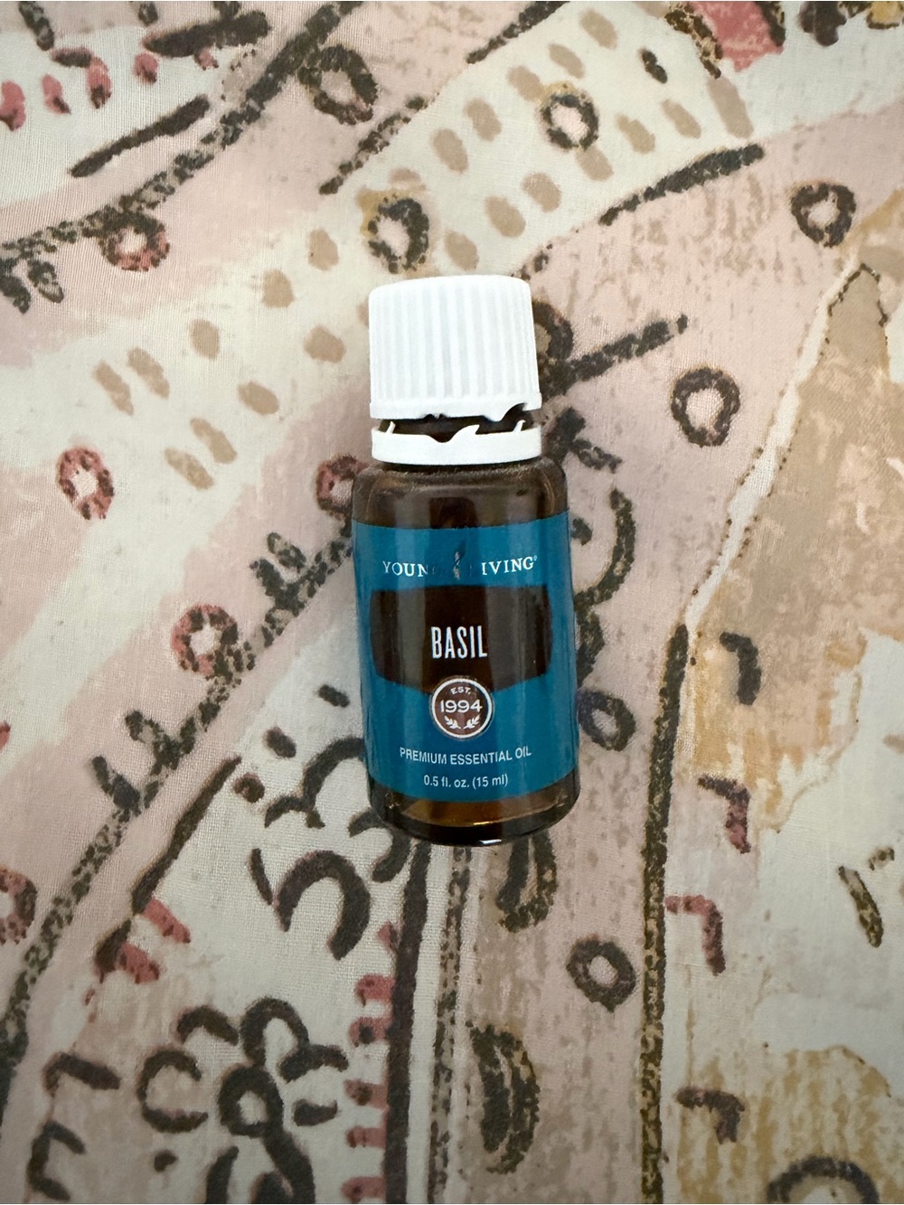 Young Living Basil Essential Oil Blue Label Bottle